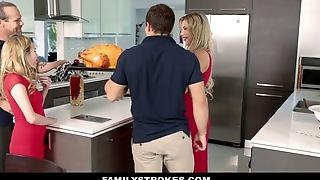 Stepbrother And Stepsister Get Nasty Under Dad's And Mom's Nose