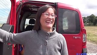 Asian Cougar Booty-fucked In The Back Of The Van